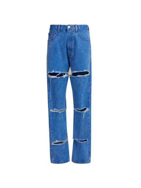 Marni cur-out cotton jeans