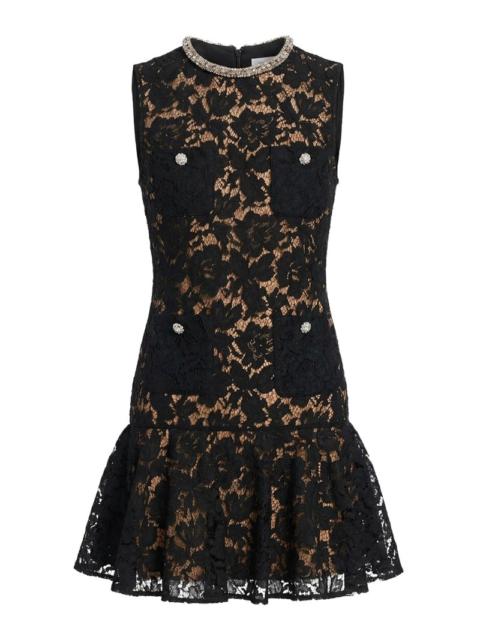 self-portrait Self-Portrait Women Black Lace Crystal Mini Dress
