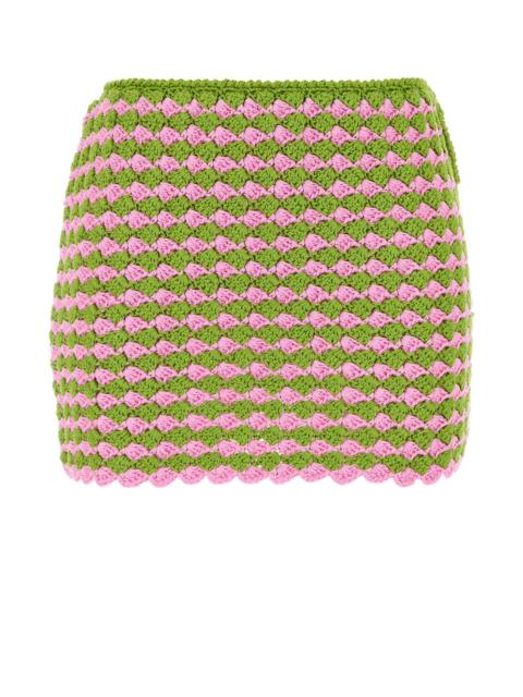 Prada Prada Women Two-Tone Crochet Mini Skirt