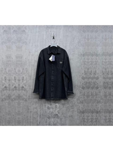 Prada Prada Triangle Logo Washed Denim Jacket