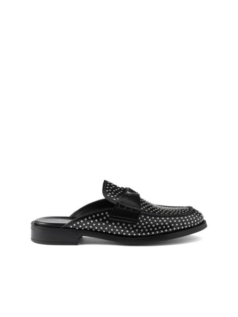 stud-embellished leather mules