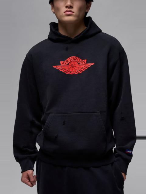 Jordan Rare Air Oversize Distressed Pullover Hoodie in Black at Nordstrom