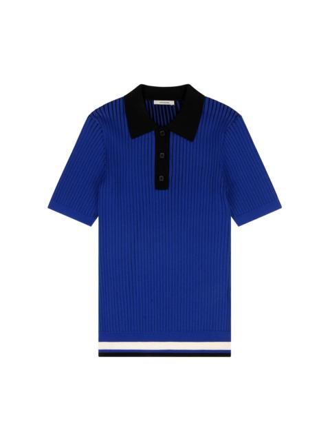 entire studios RIBBED POLO COBALT
