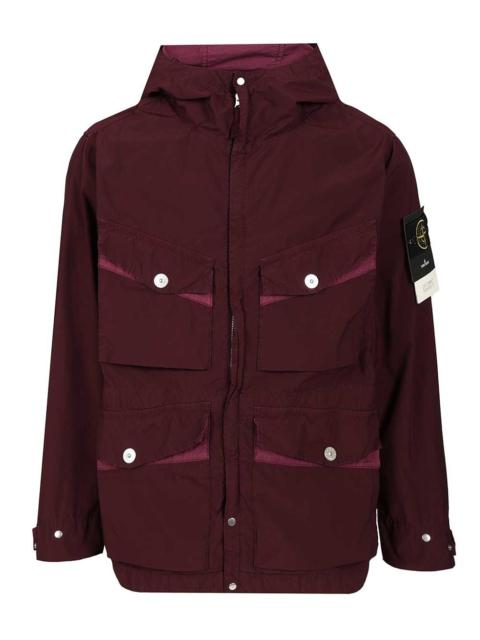 Stone Island Hooded Jacket Jackets Bordeaux