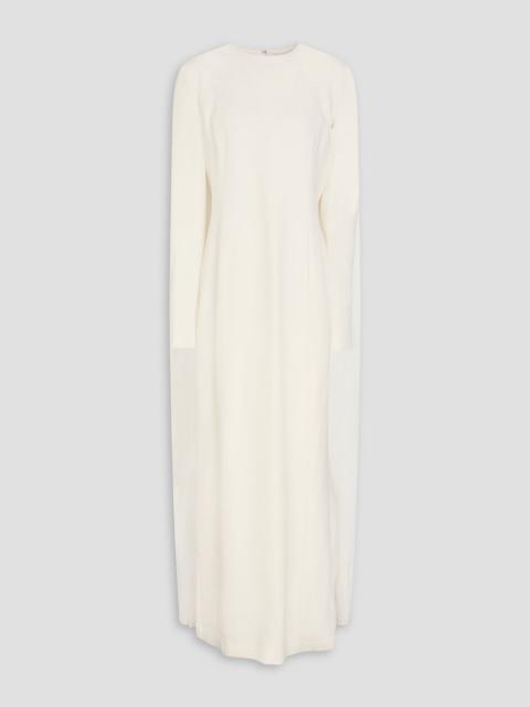 GABRIELA HEARST Carlota cape-effect pleated silk and wool-blend gown