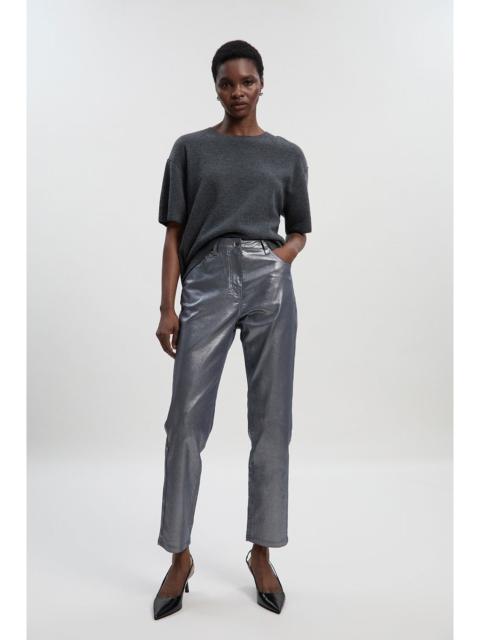 KAREN MILLEN Petite Metallic Coated Denim Skinny Jean