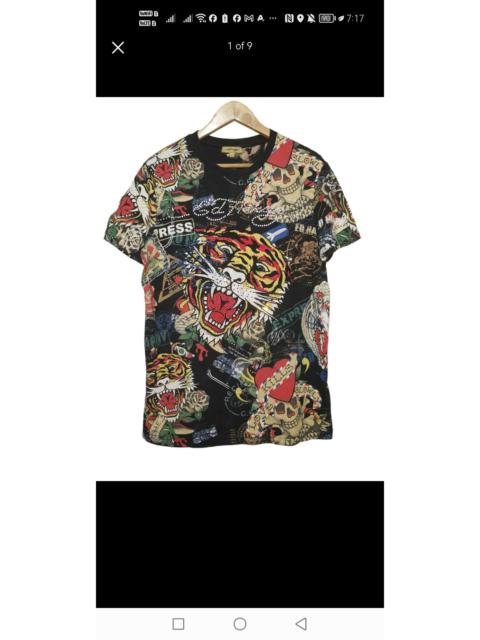 Other Designers Christian Audigier - Ed hardy shirt rare all over print Design front and back