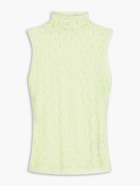 FRAME Stretch-lace turtleneck top