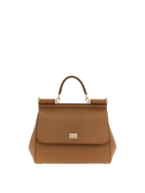Dolce & Gabbana DOLCE&GABBANA Sicily Large $2195 Brown Leather Top Handle Ba