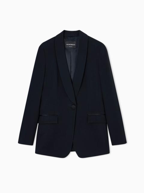 EMPORIO ARMANI Envers-satin, shawl-collar jacket