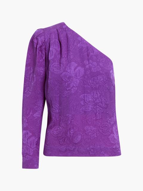 Stella McCartney One-sleeve silk-cloqué top