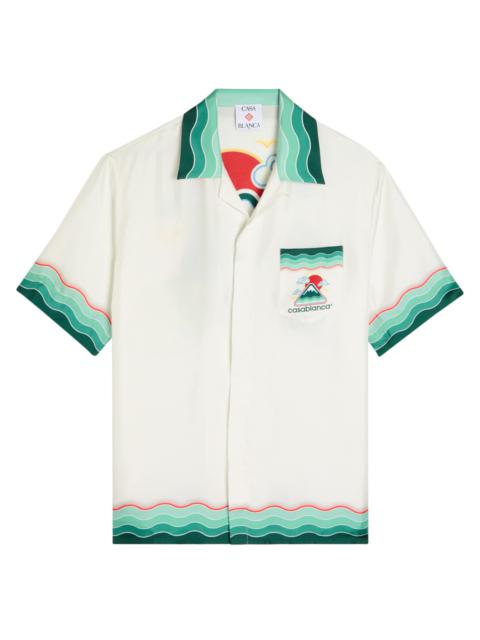 CASABLANCA Casablanca Montagne Ondulee Printed Silk-twill Shirt