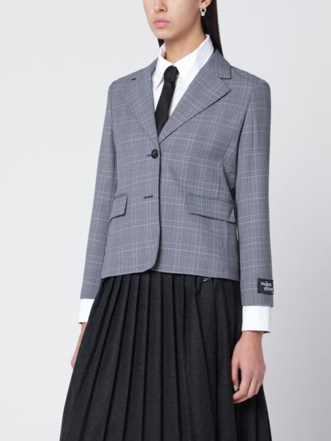 Maison Kitsuné Blue checked single-breasted blazer