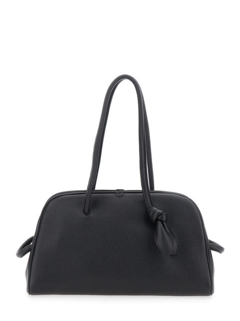 JACQUEMUS Jacquemus Women 'Le Turismo' Black Handbag With Two Round Handles In Grained Leather Woman