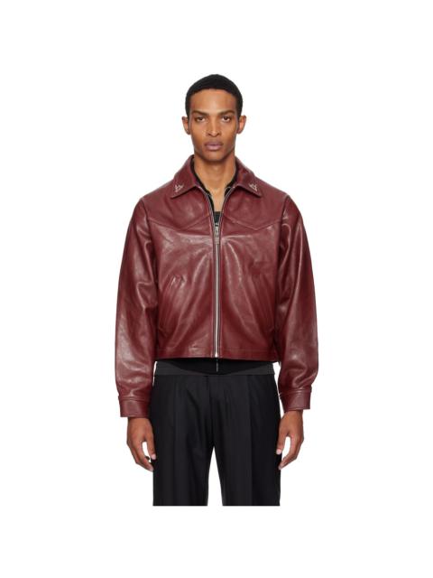 Burgundy 'Principe de l'Amour' Western Leather Jacket
