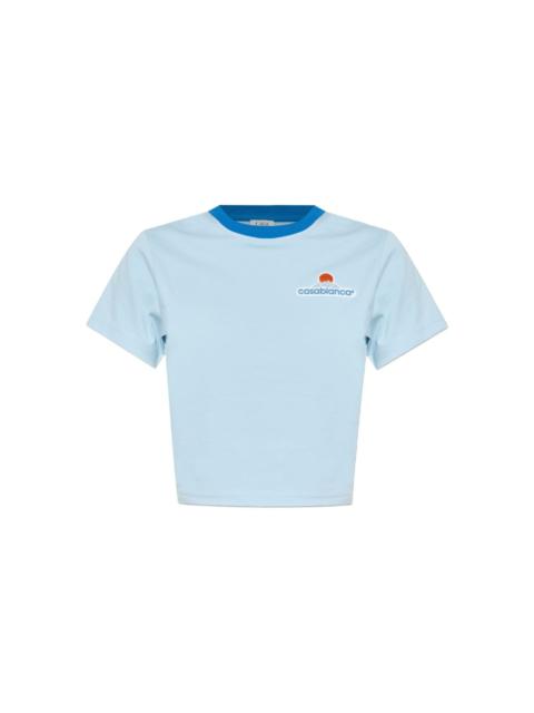 Montagne contrasting-trim cropped T-shirt