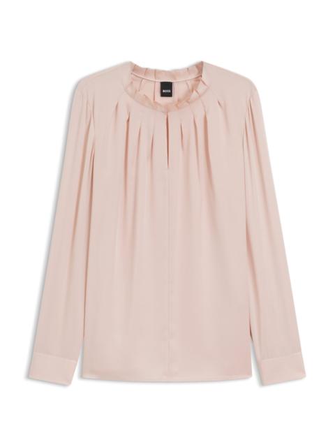BOSS REGULAR-FIT BLOUSE IN STRETCH SILK