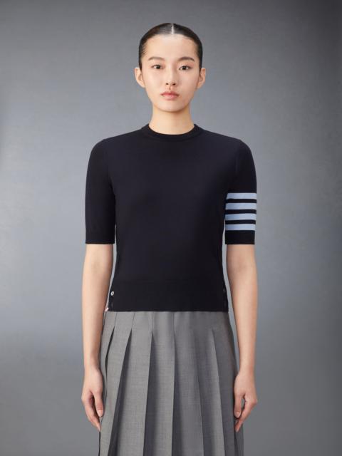 Thom Browne 4-Bar Stripes intarsia-knit T-shirt