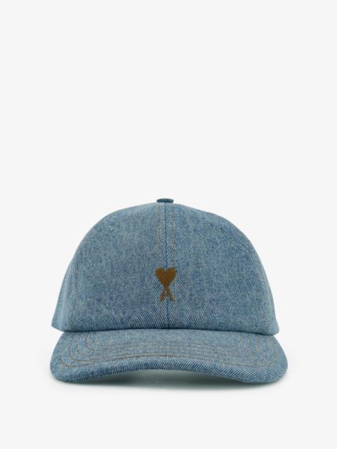 AMI Paris Ami Paris Men Blue Denim Hat With Embroidered Logo