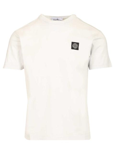 Stone Island Ss 60/2 Cotton Jersey, Garment Dyed T-Shirt Light Blue