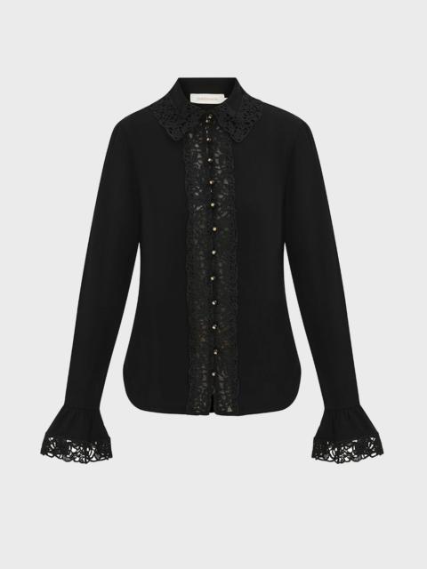 Zimmermann Shirt Lace Trim Black