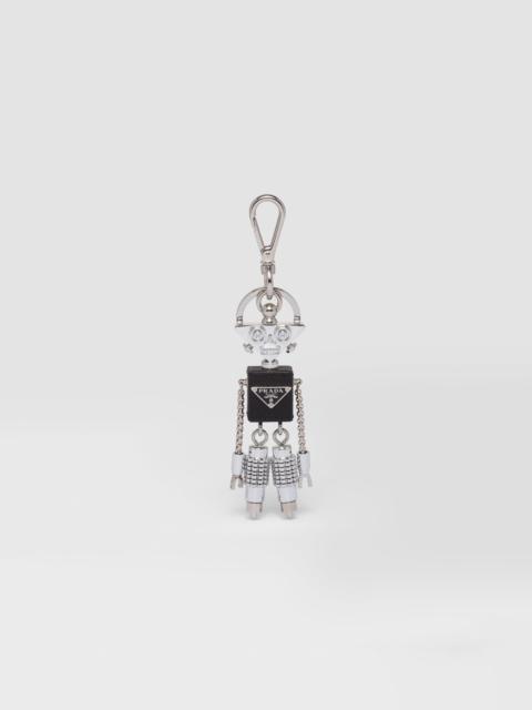 Prada Saffiano leather robot keychain trick