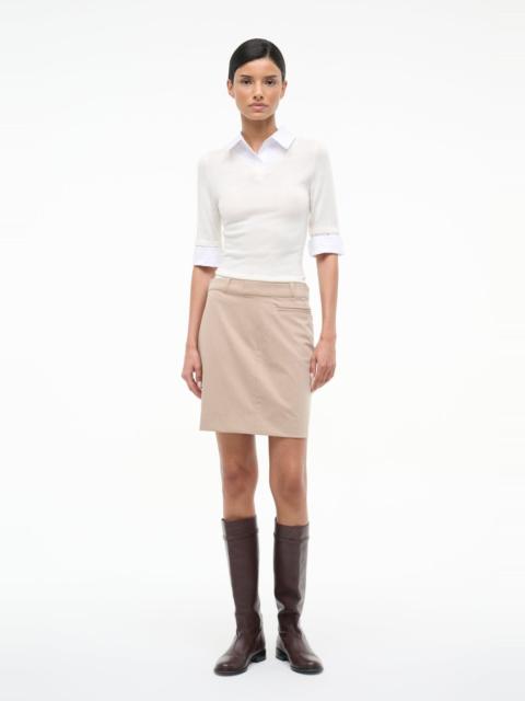 STAUD STAUD GEO MINI DRESS BARLEY IVORY