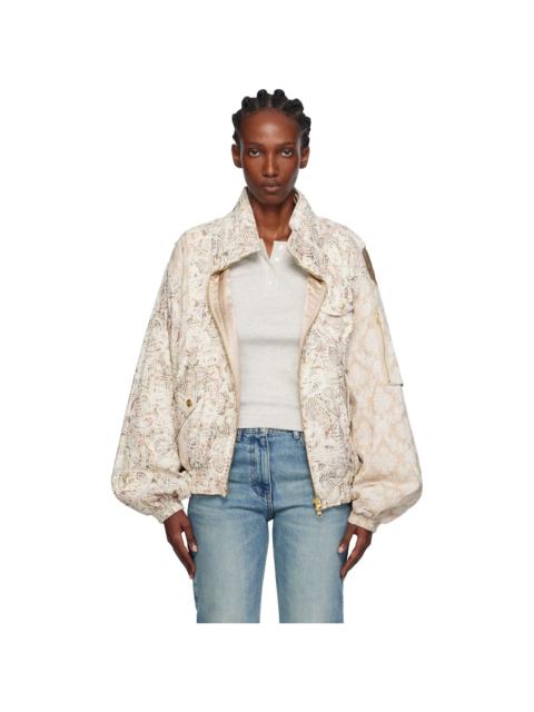 OPEN YY Beige Paisley Cargo Bomber Jacket