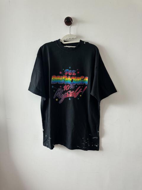 BALENCIAGA Balenciaga rainbow splatter short sleeve