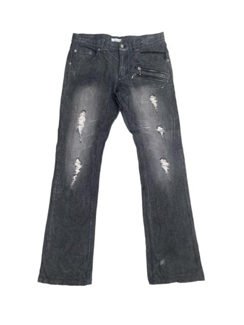 Other Designers Japanese Brand - EVOLUTION Black Distressed flare