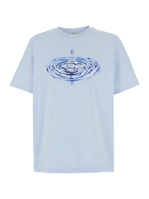 CASABLANCA Casablanca Men Light-Blue T-Shirt With Front Logo In Cotton For Men