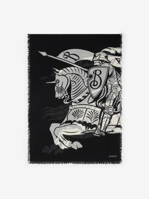 Burberry Wide EKD Wool Scarf