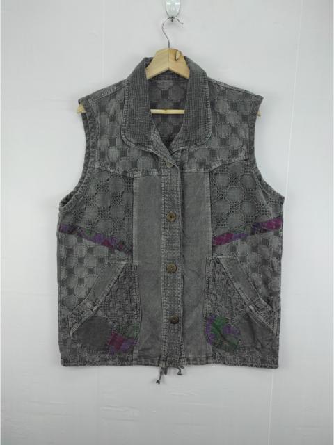 Other Designers Vintage - Vintage Patchwork Vest Nice Design Button Up
