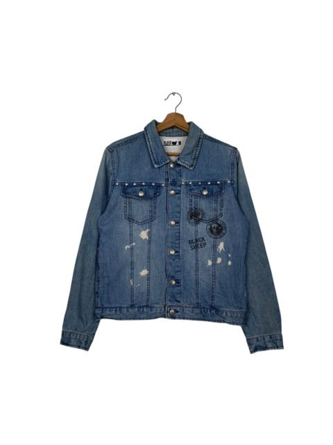 Other Designers BLACK SHEEP Washed Blue Studded Denim Jacket #2734-C123
