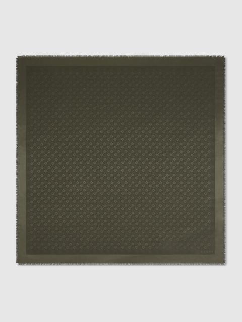 GUCCI Silk wool Horsebit jacquard shawl
