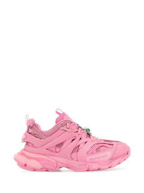 BALENCIAGA Pink mesh and rubber Track sneakers