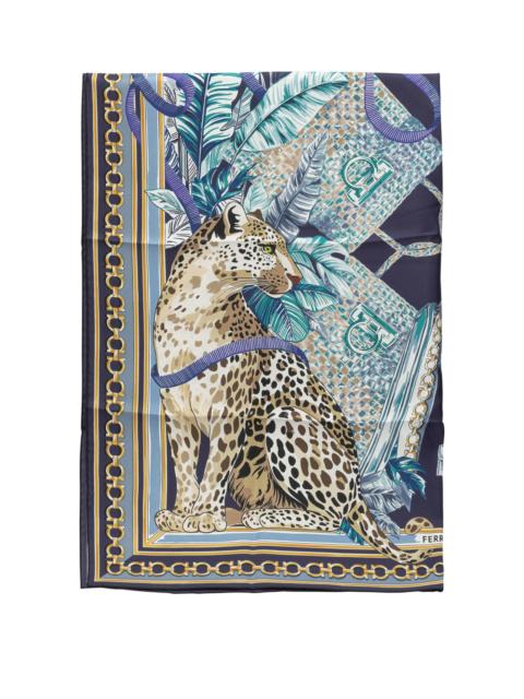 FERRAGAMO Ferragamo Felini Scarf Blue
