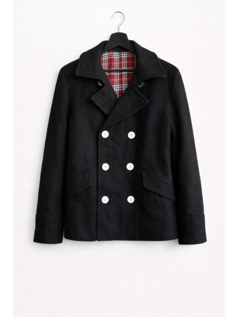 Other Designers Japanese Brand - Vintage Palms and Labske Black Wool Peacoat Plaid Lining