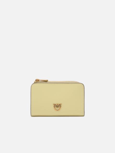 PINKO MINI WALLET IN LEATHER WITH LOVE BIRDS