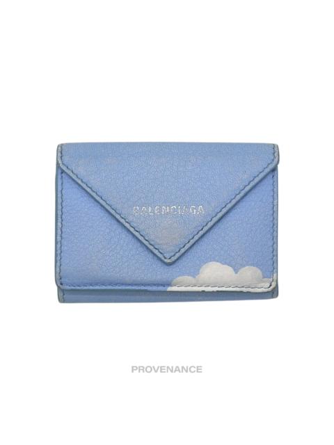 BALENCIAGA Balenciaga Papier Mini Card Wallet - Clouds Blue Leather