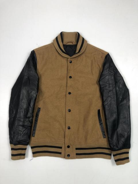 Other Designers Vintage - Vintage Japanese Brand EvoRevo Leather Varsity Jacket Brown