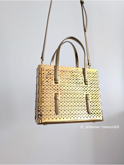Alaïa *NEW* SMALL MINA 20 METAL & LEATHER GOLD BAG