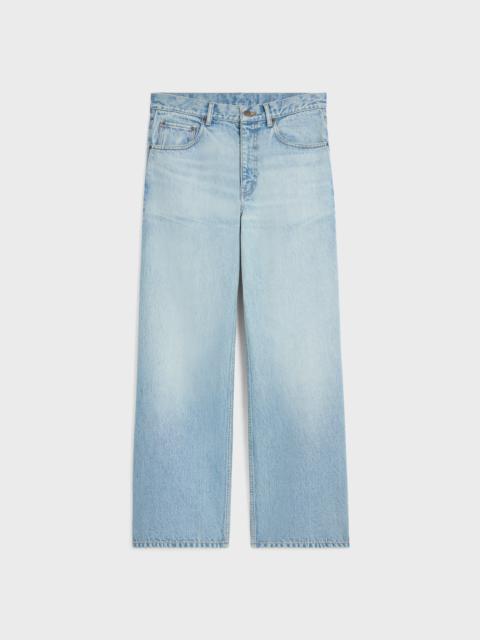 CELINE wide leg jeans in golden harmony wash denim