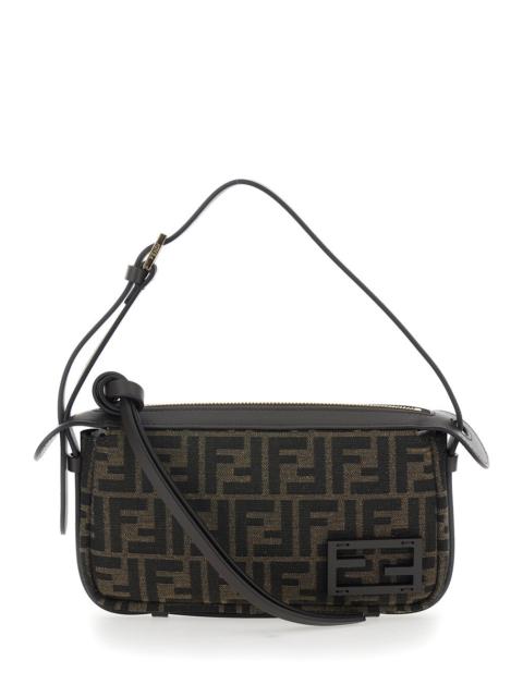 FENDI Fendi Women 'Simply Fendi' Brown Shoulder Bag With Knot Detail On The Front And Adjustable Shoulder 