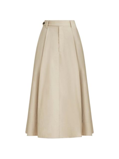 Brunello Cucinelli Brunello Cucinelli Sartorial Button Midi Skirt