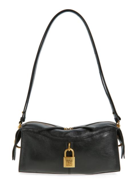 Balmain Balmain Pulse Leather Shoulder Bag in 0Pa Black at Nordstrom