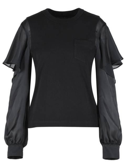 sacai Sacai Black Cotton T-shirt