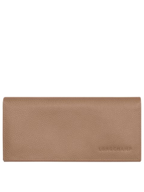 Longchamp Le Foulonné Long continental wallet Biscuit - Leather