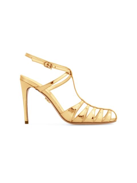FERRAGAMO Lipa Mirrored Leather Pumps gold