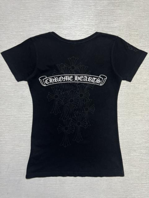 Chrome Hearts Chrome Hearts - Cemetery Cross Horseshoe Logo V-Neck T-Shirt